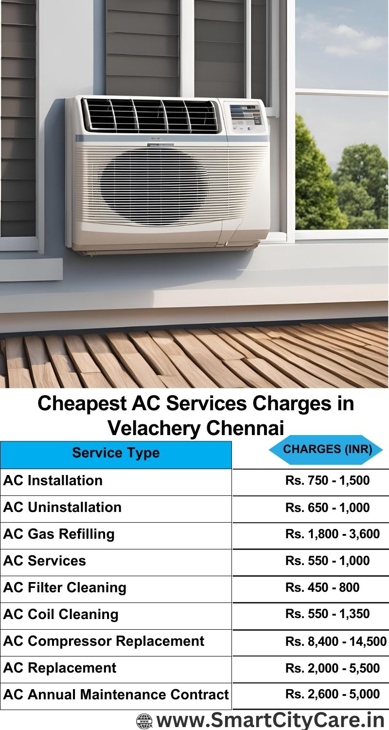 AC Services charges list in  Velachery, Chennai