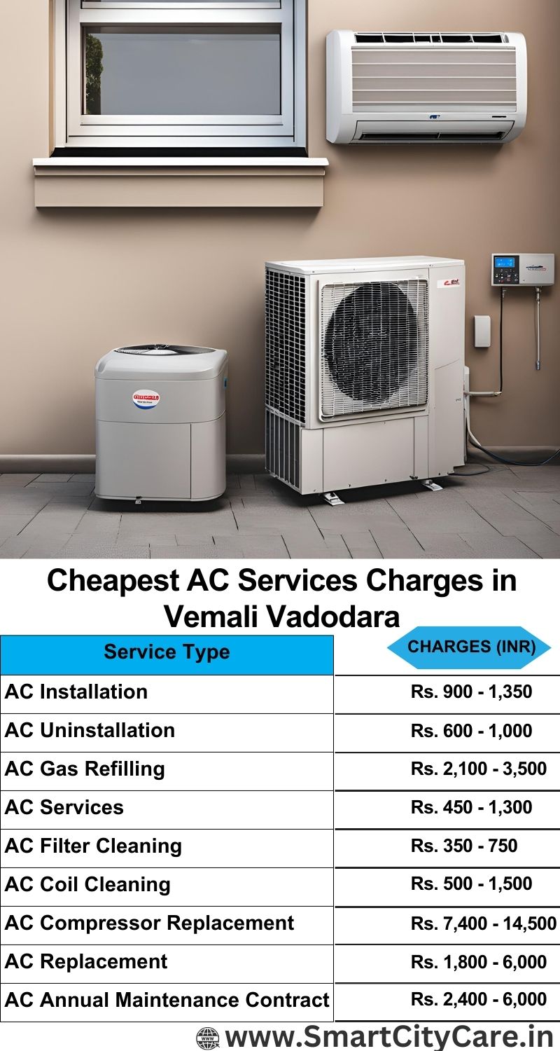 AC Services charges list in  Vemali, Vadodara