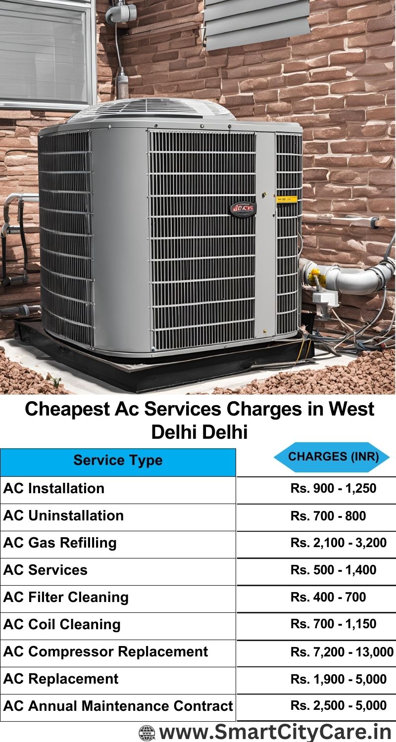 AC Services charges list in  West Delhi, Delhi