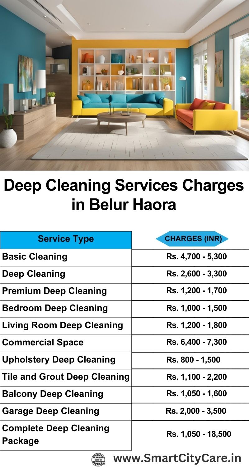 Deep cleaning services price list in Belur, Haora