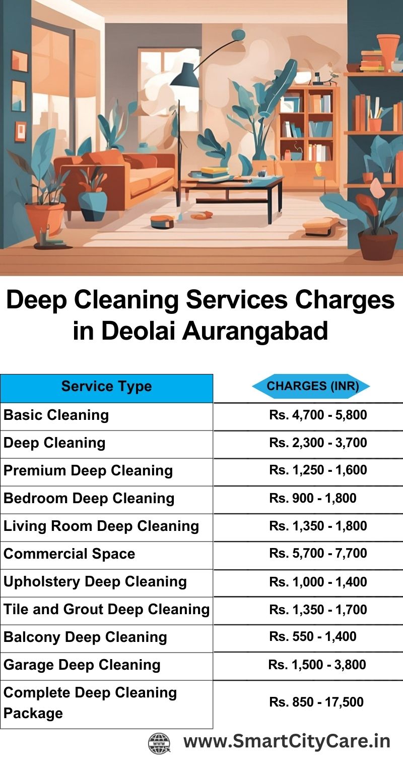 Deep cleaning services price list in Deolai, Aurangabad