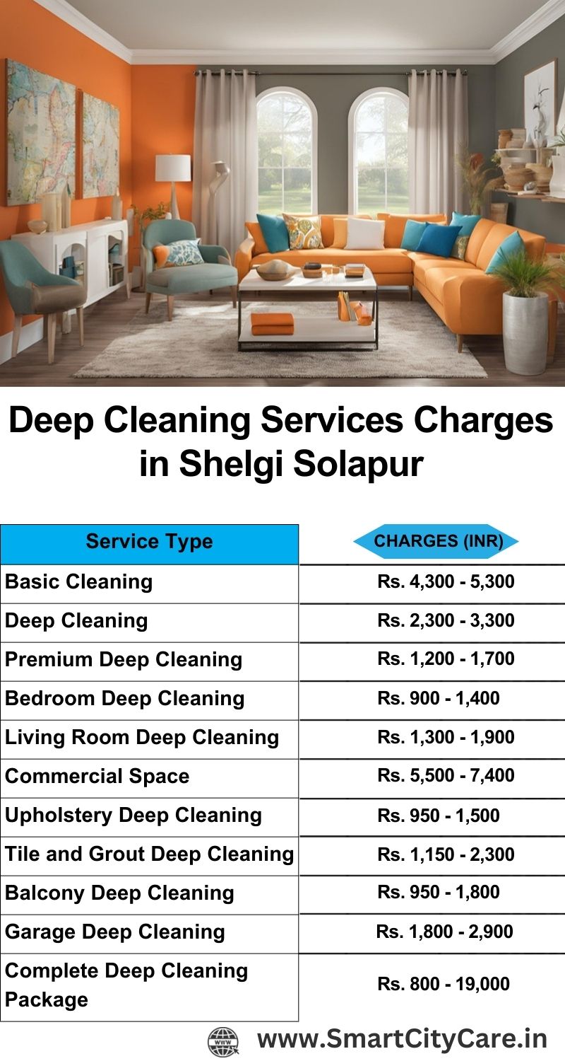 Deep cleaning services price list in Shelgi, Solapur