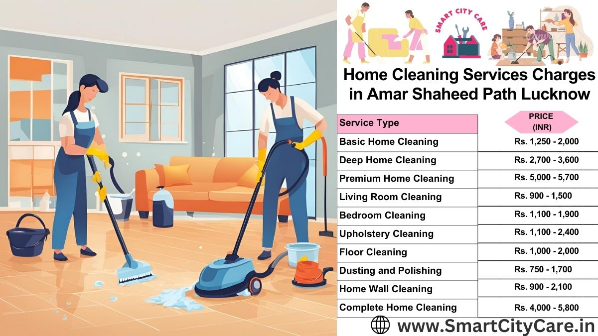 Home Cleaning Charges list in Amar Shaheed Path, Lucknow