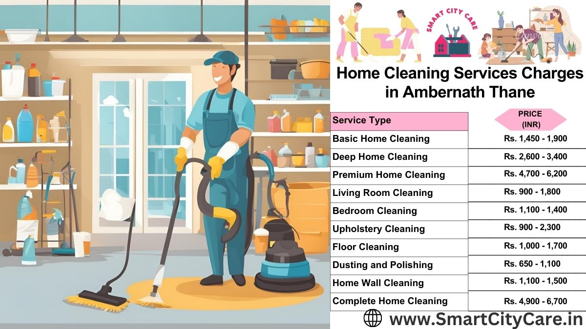 Home Cleaning Charges list in Ambernath, Thane