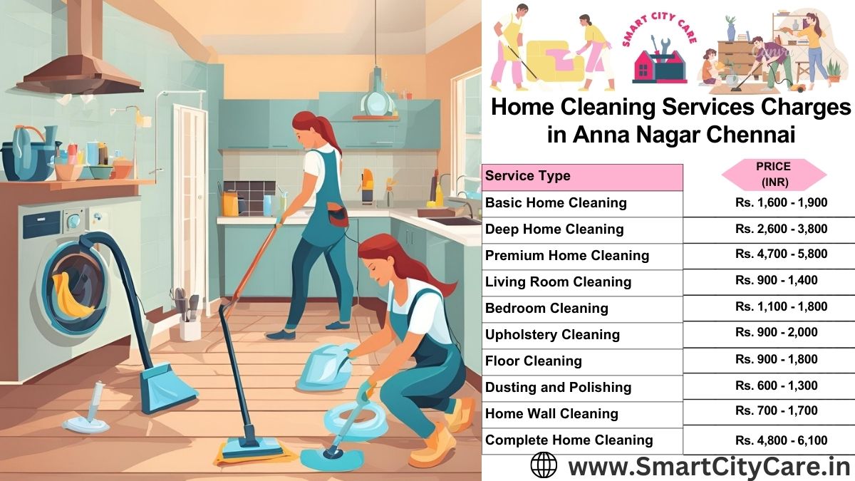 Home Cleaning Charges list in Anna Nagar, Chennai