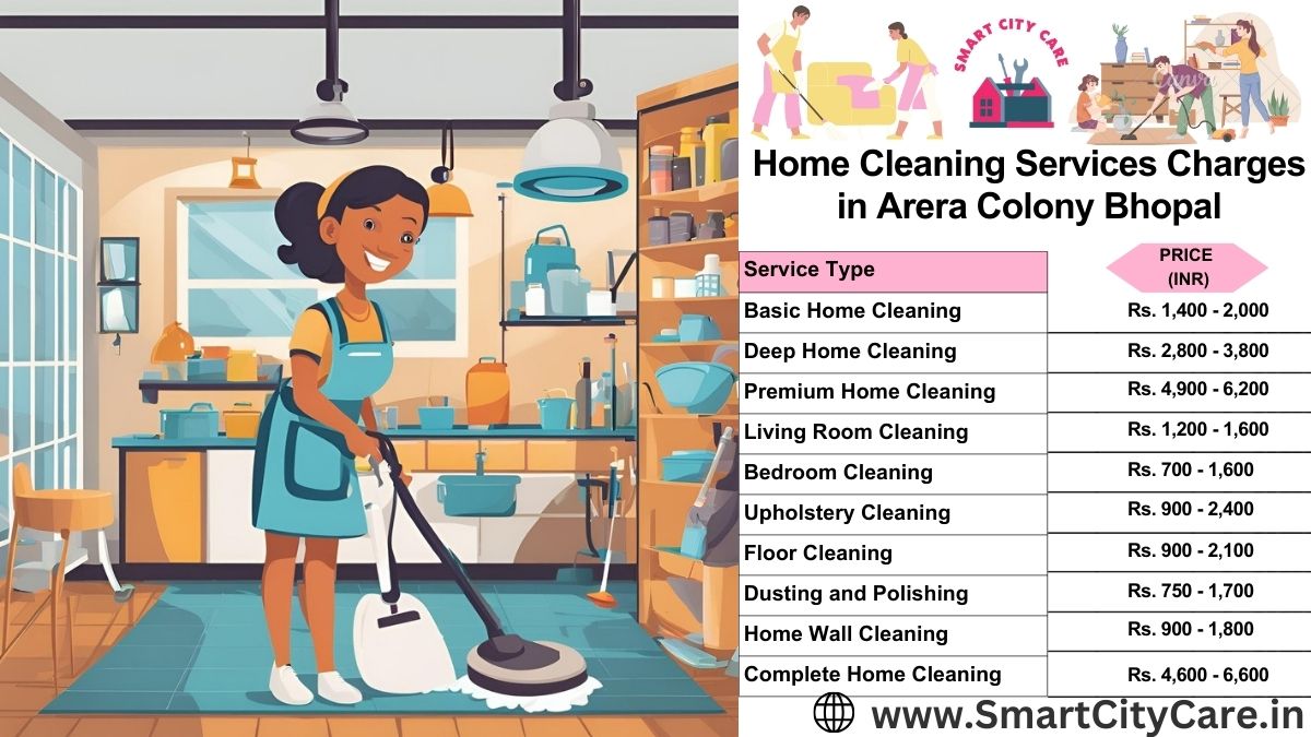 Home Cleaning Charges list in Arera Colony, Bhopal