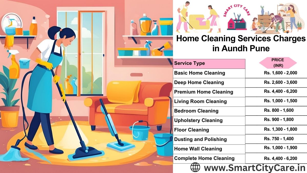 Home Cleaning Charges list in Aundh, Pune