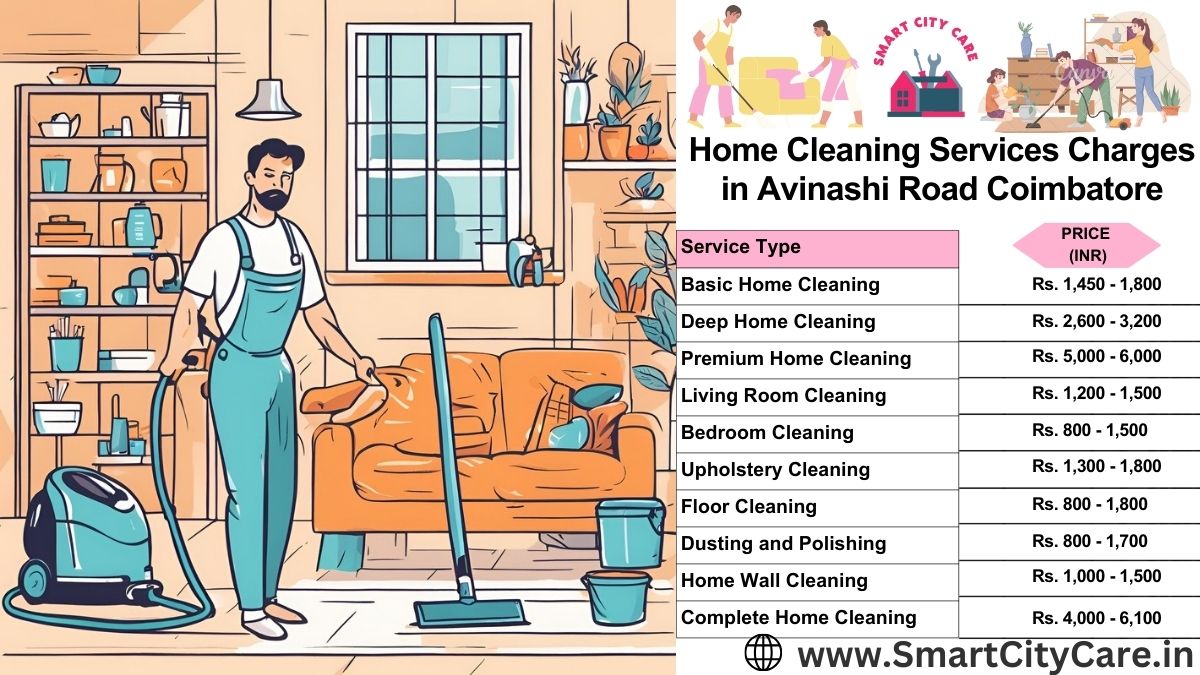 Home Cleaning Charges list in Avinashi Road, Coimbatore