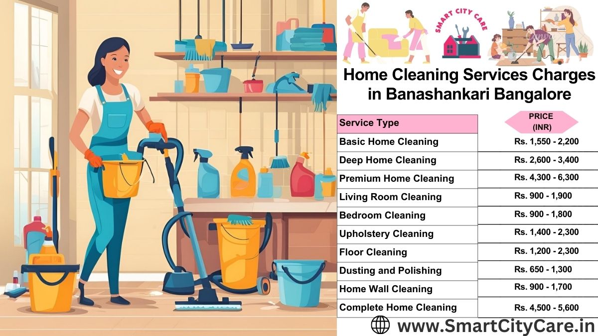 Home Cleaning Charges list in Banashankari, Bangalore