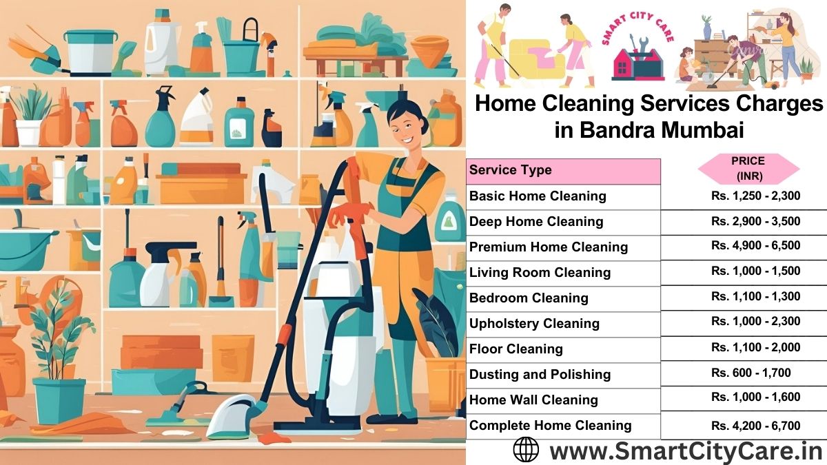 Home Cleaning Charges list in Bandra, Mumbai