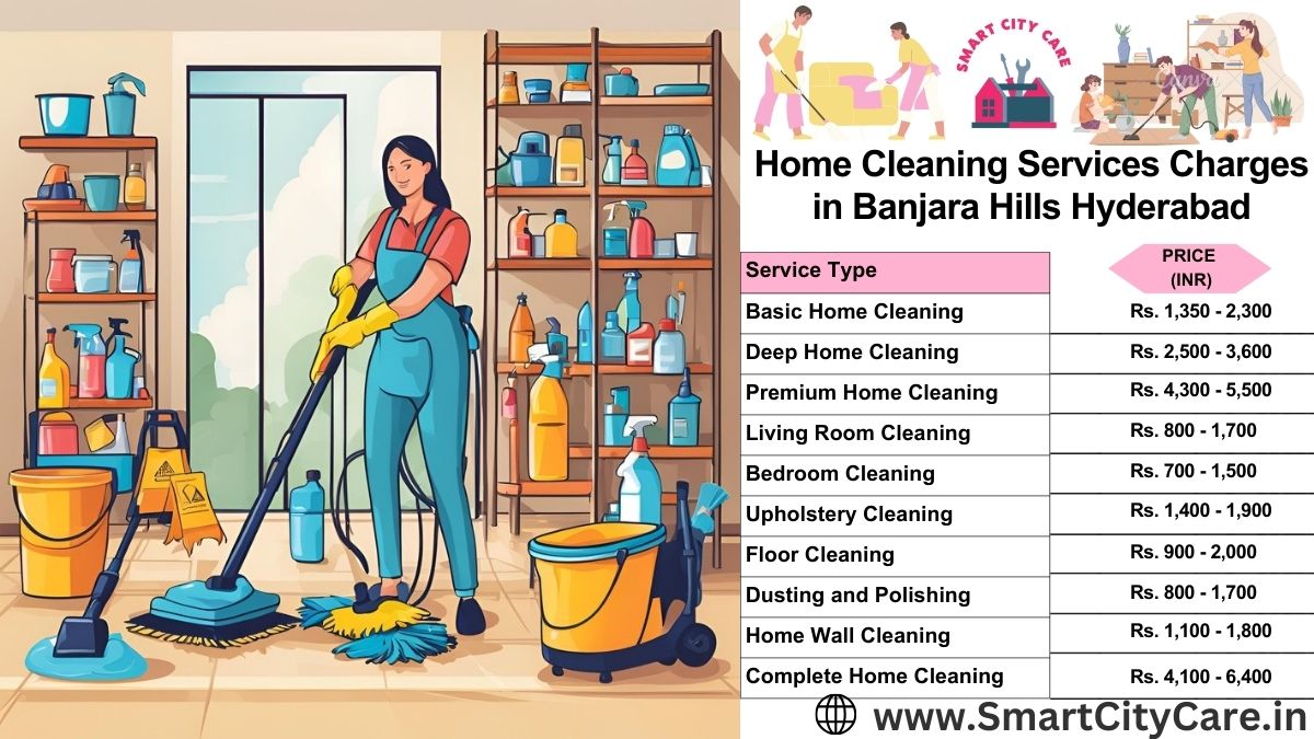 Home Cleaning Charges list in Banjara Hills, Hyderabad