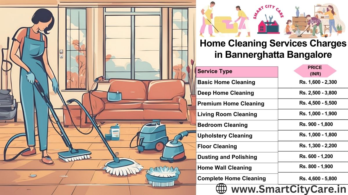 Home Cleaning Charges list in Bannerghatta, Bangalore