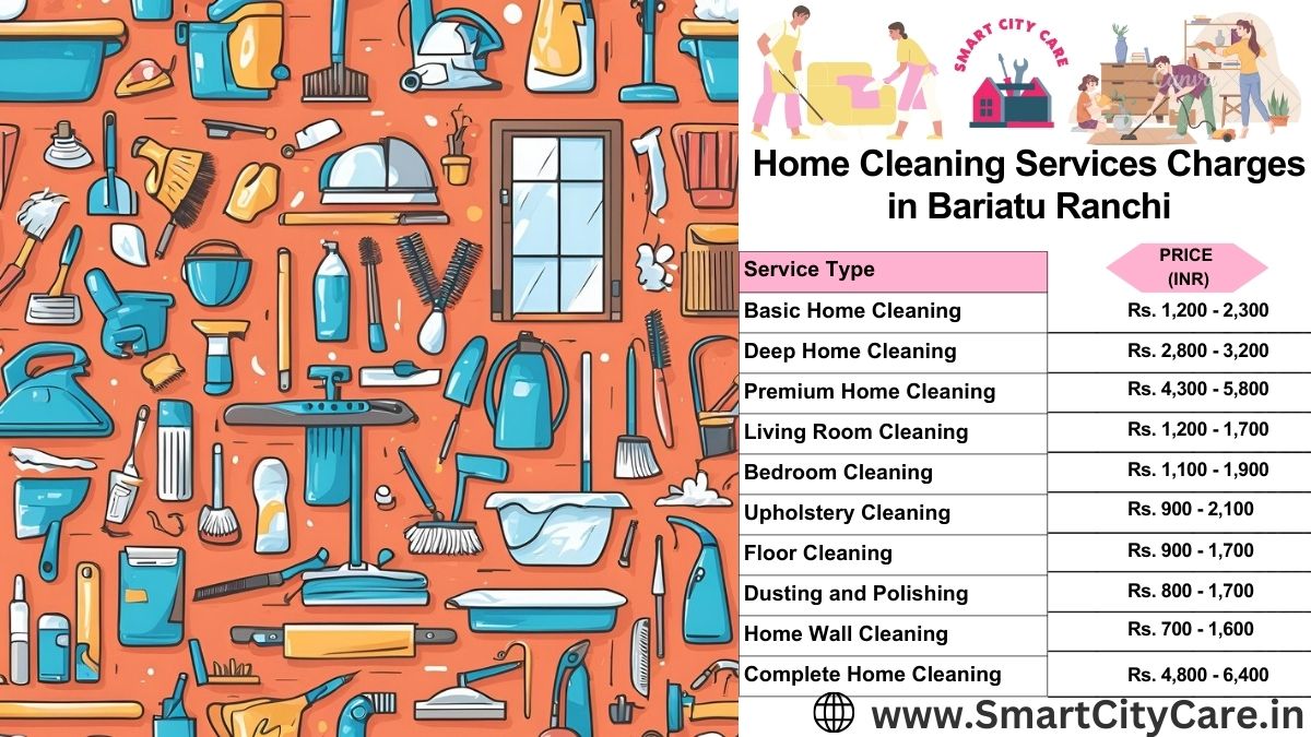 Home Cleaning Charges list in Bariatu, Ranchi