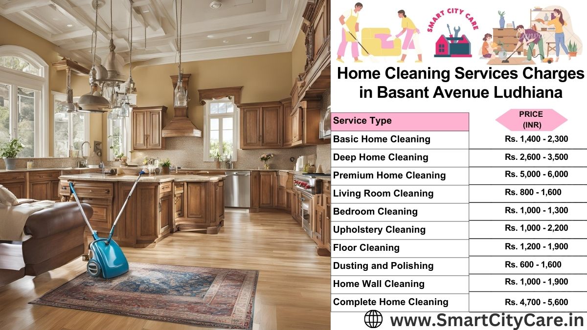 Home Cleaning Charges list in Basant Avenue, Ludhiana