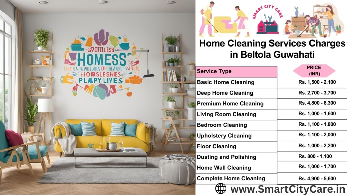 Home Cleaning Charges list in Beltola, Guwahati