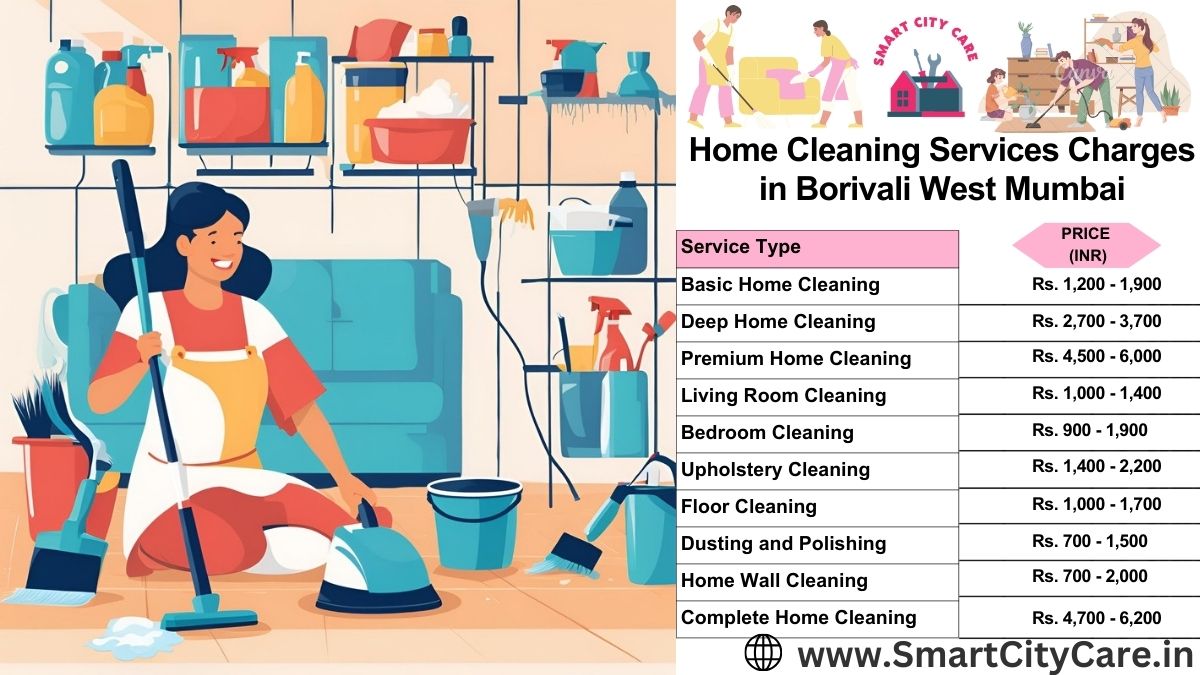 Home Cleaning Charges list in Borivali West, Mumbai