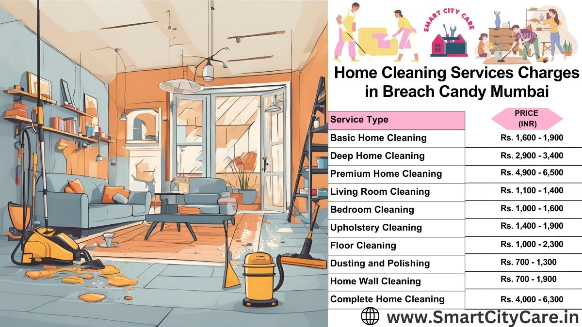 Home Cleaning Charges list in Breach Candy, Mumbai