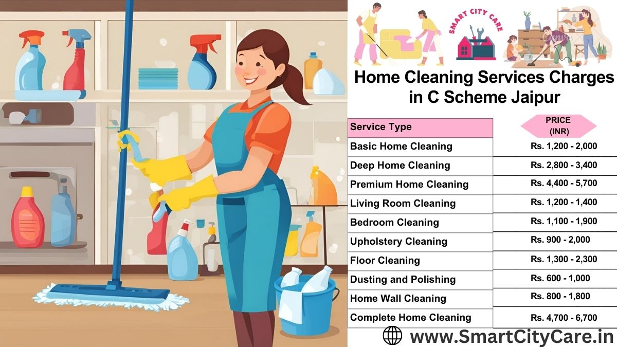 Home Cleaning Charges list in C-scheme, Jaipur