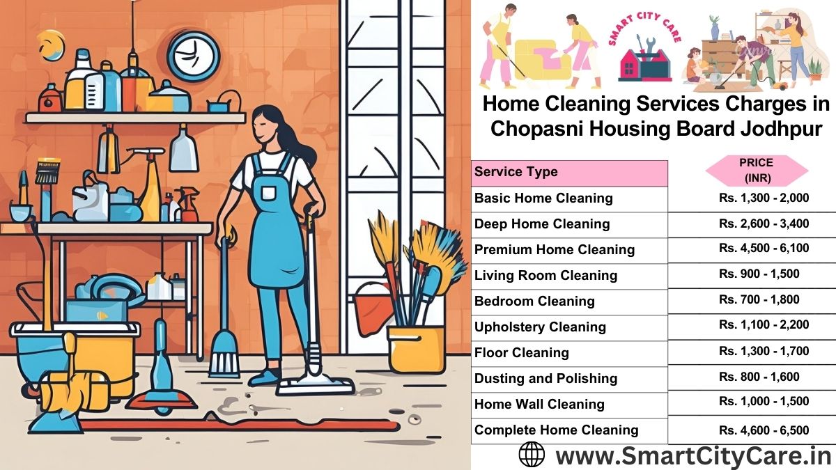 Home Cleaning Charges list in Chopasni Housing Board, Jodhpur