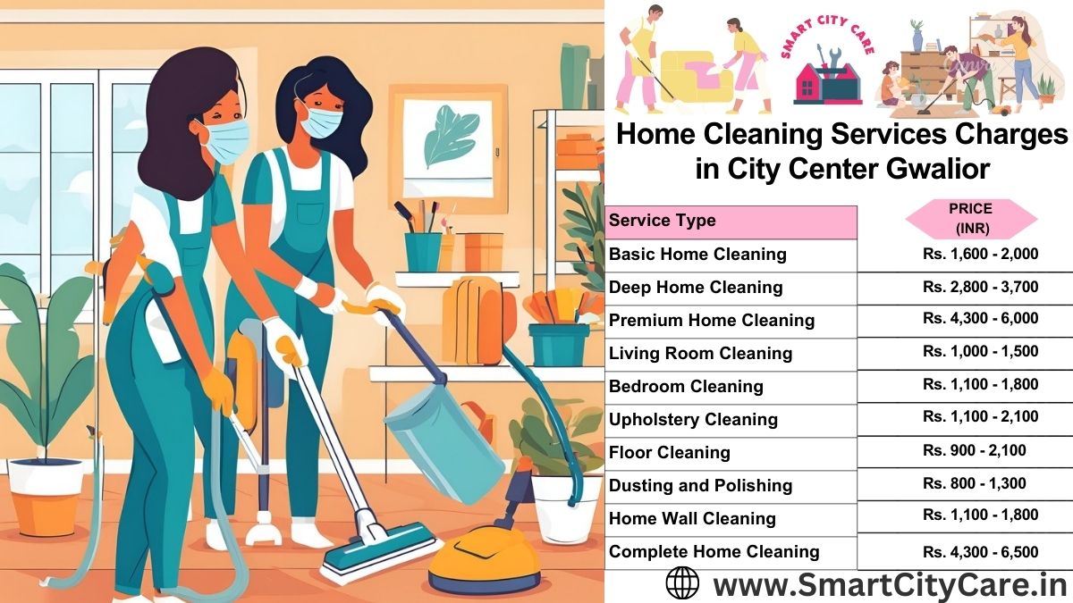 Home Cleaning Charges list in City Center, Gwalior