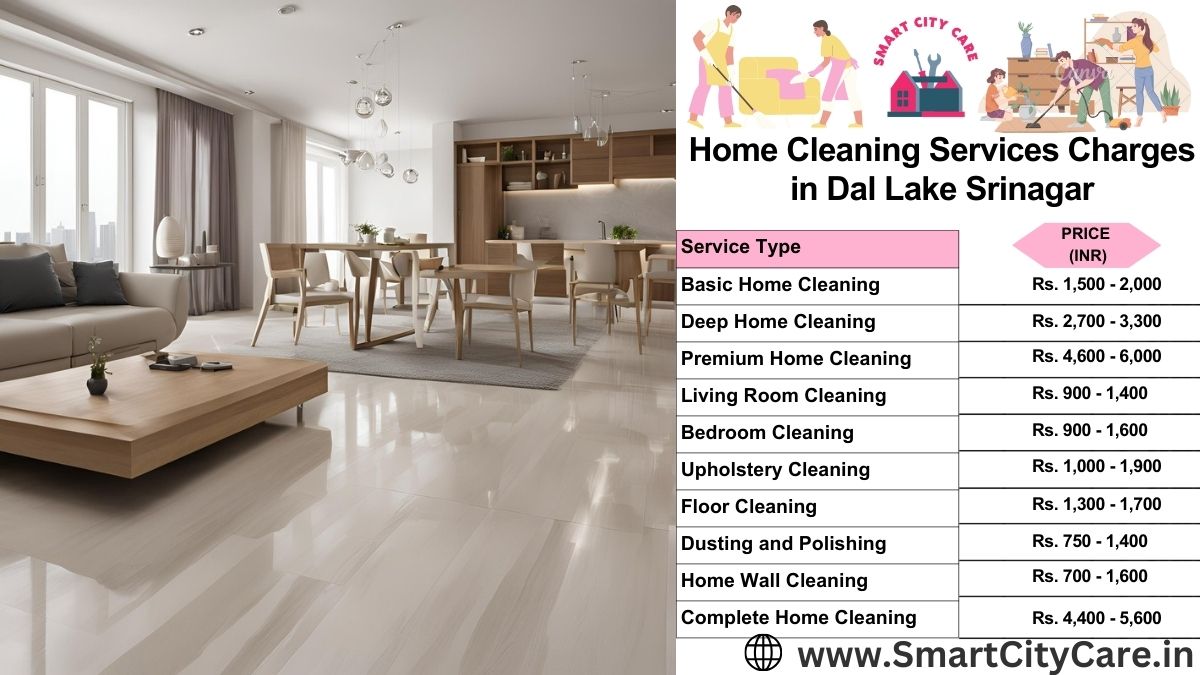 Home Cleaning Charges list in Dal Lake, Srinagar