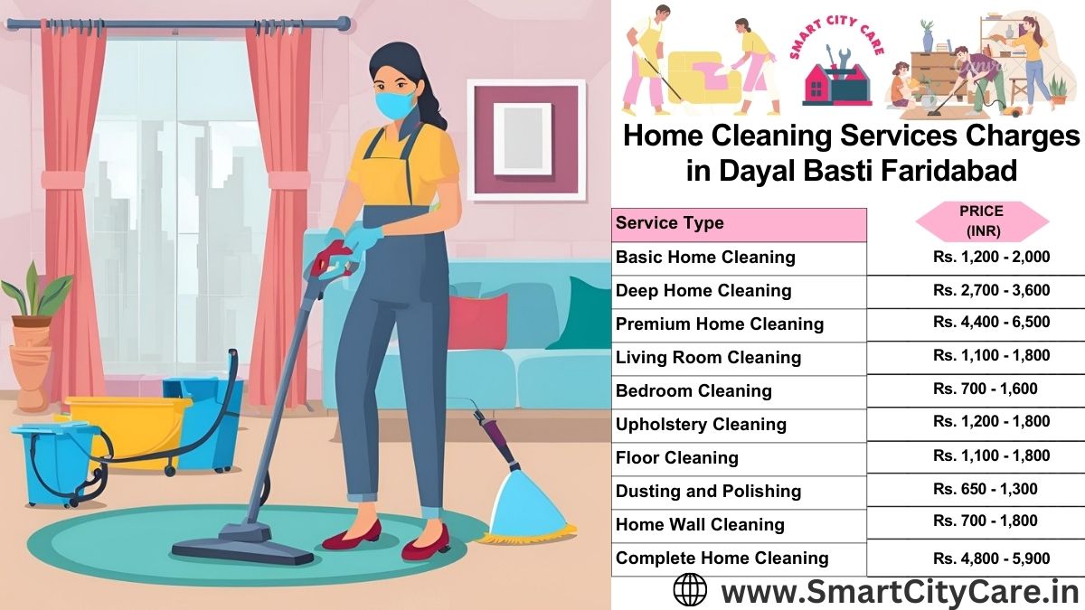 Home Cleaning Charges list in Dayal Basti, Faridabad