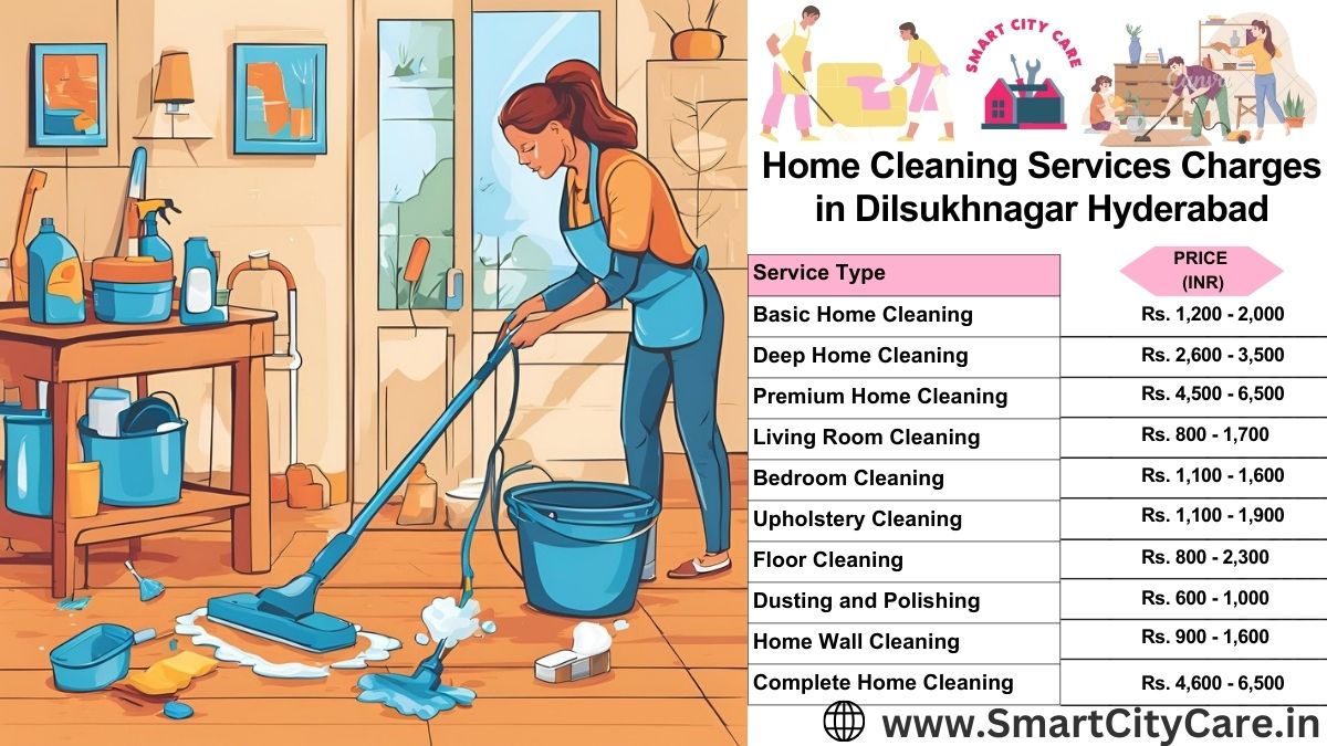 Home Cleaning Charges list in Dilsukhnagar, Hyderabad