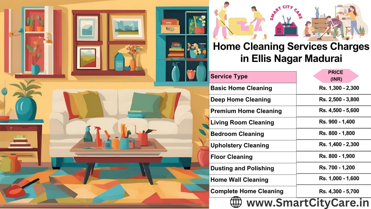 Home Cleaning Charges list in Ellis Nagar, Madurai