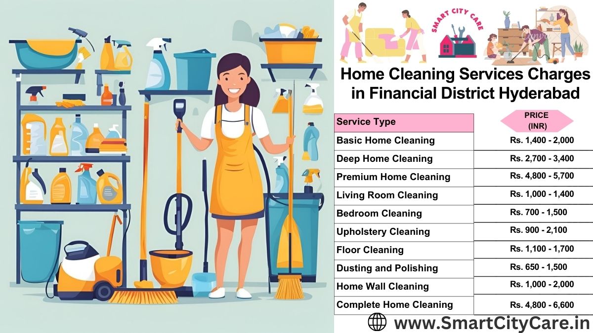 Home Cleaning Charges list in Financial District, Hyderabad