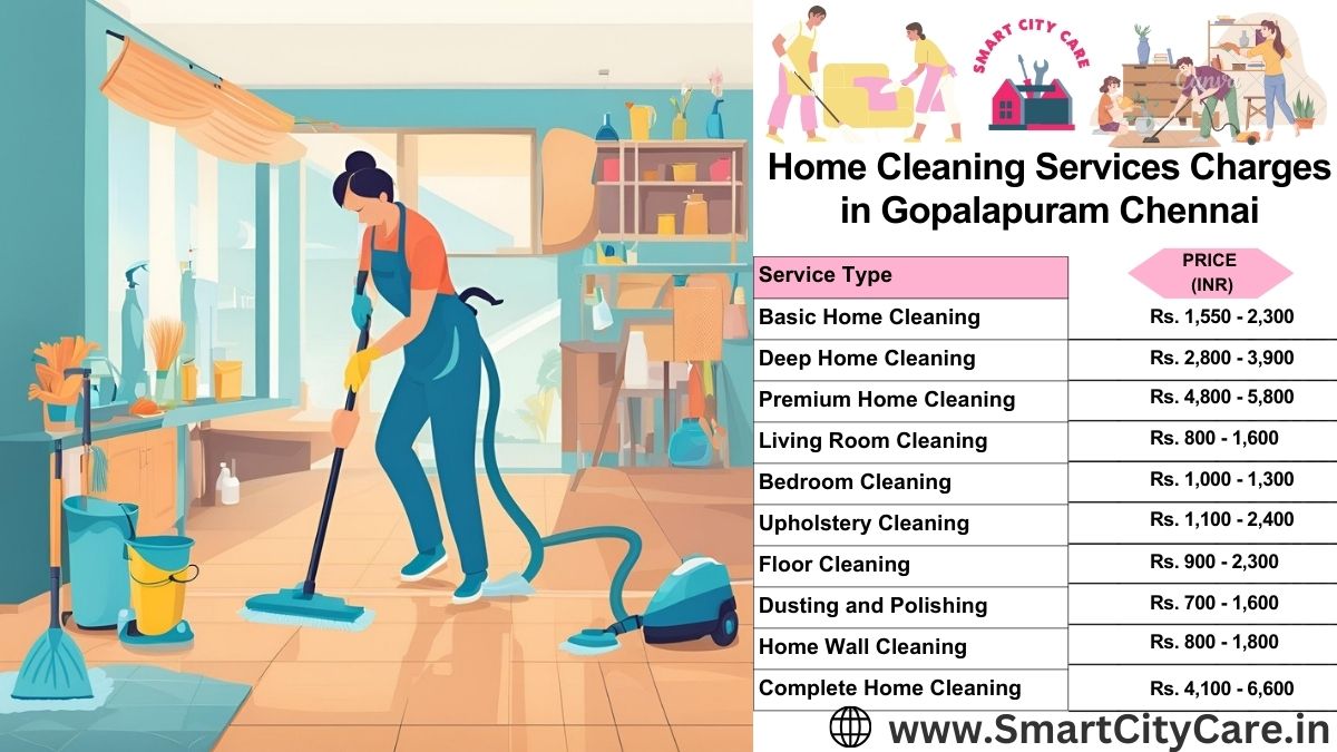 Home Cleaning Charges list in Gopalapuram, Chennai