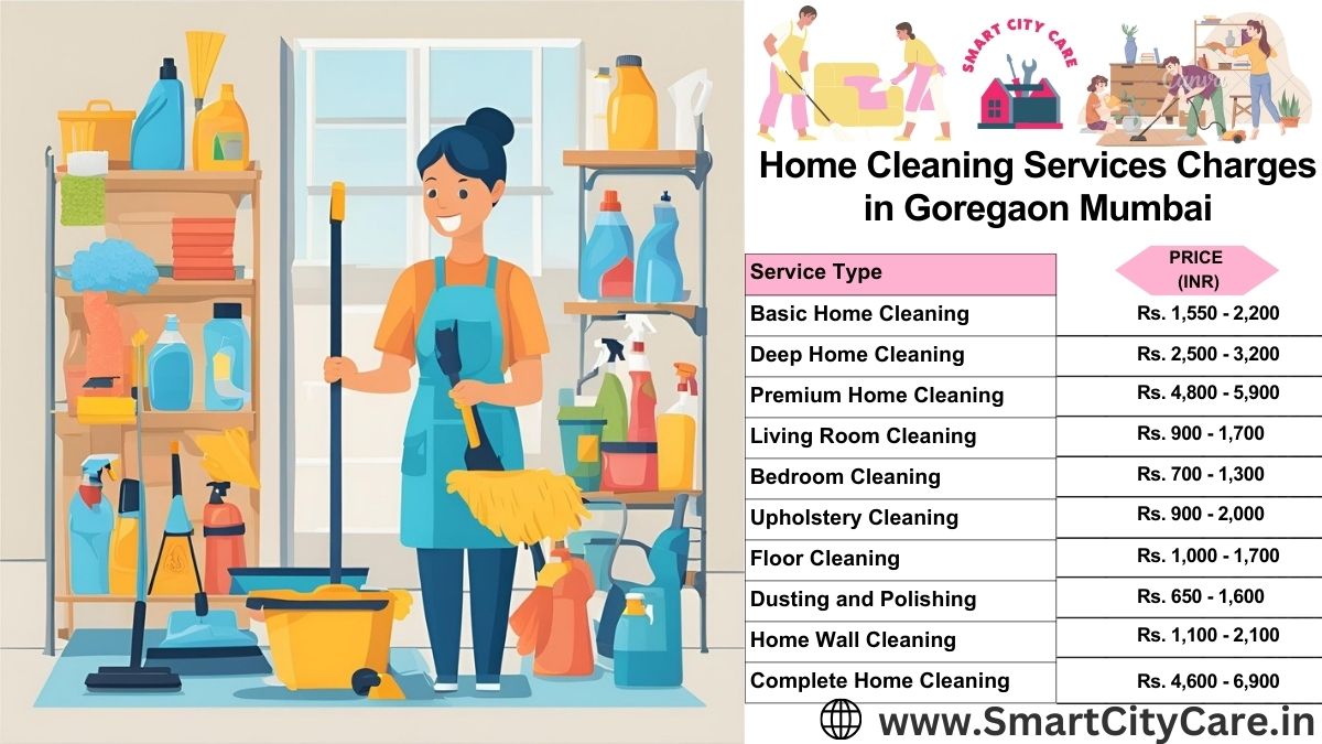 Home Cleaning Charges list in Goregaon, Mumbai