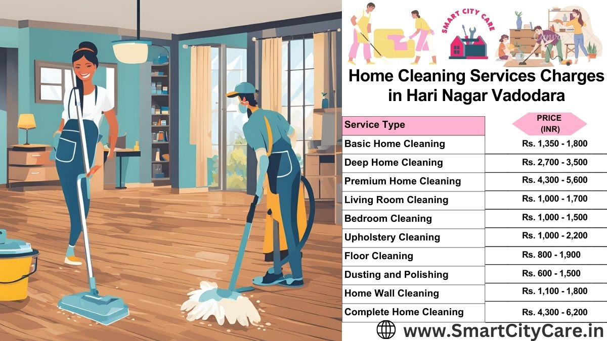 Home Cleaning Charges list in Hari Nagar, Vadodara