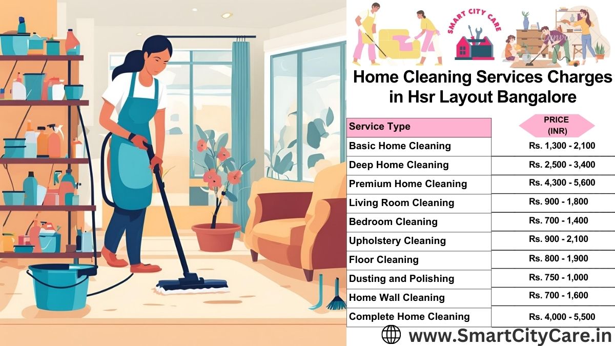 Home Cleaning Charges list in HSR Layout, Bangalore