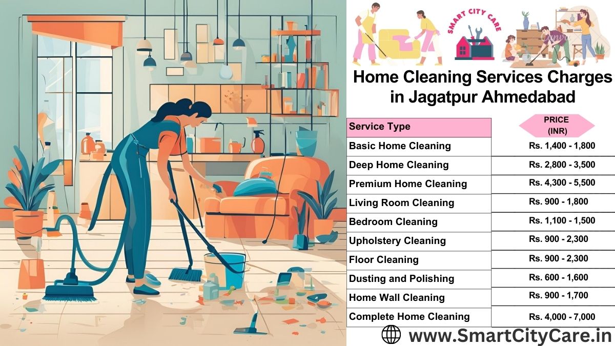 Home Cleaning Charges list in Jagatpur, Ahmedabad