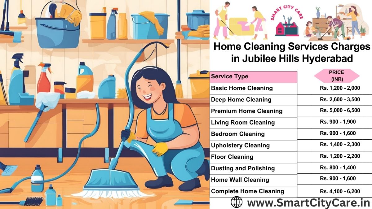 Home Cleaning Charges list in Jubilee Hills, Hyderabad