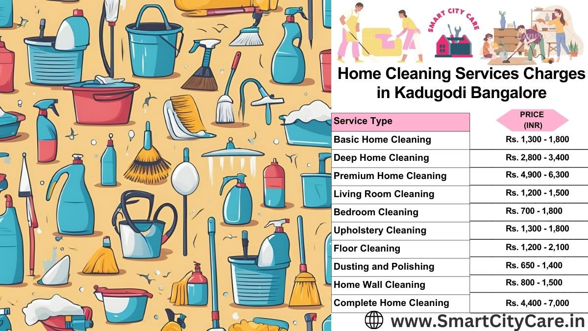 Home Cleaning Charges list in Kadugodi, Bangalore