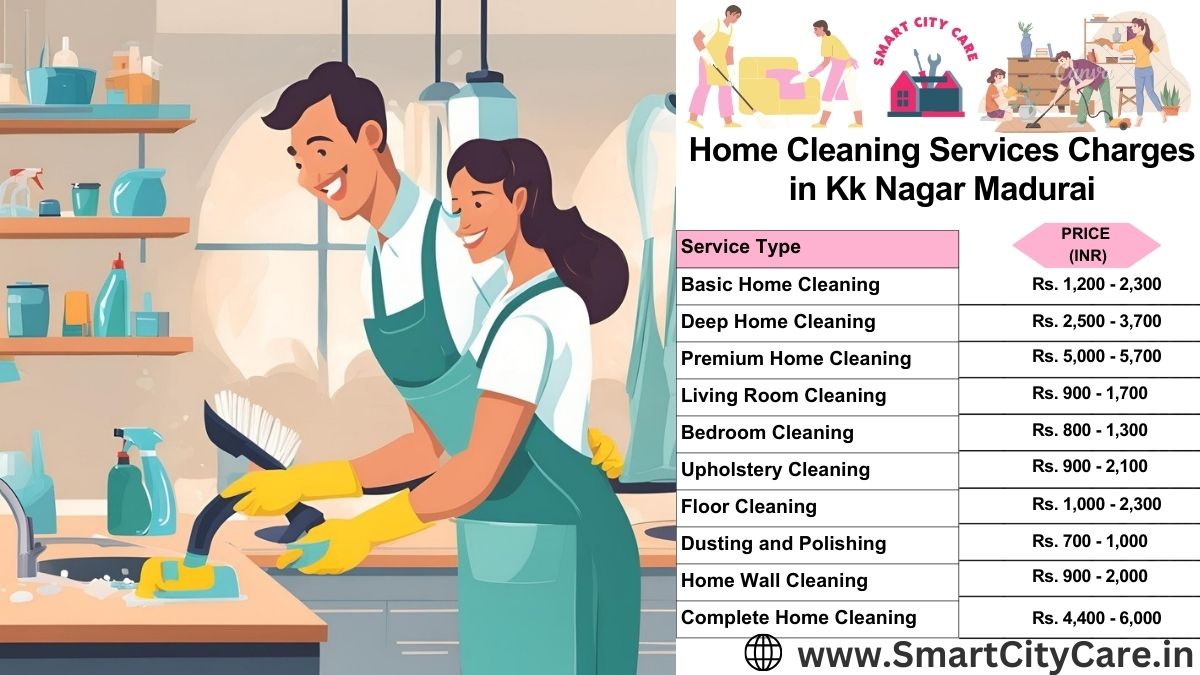 Home Cleaning Charges list in KK Nagar, Madurai