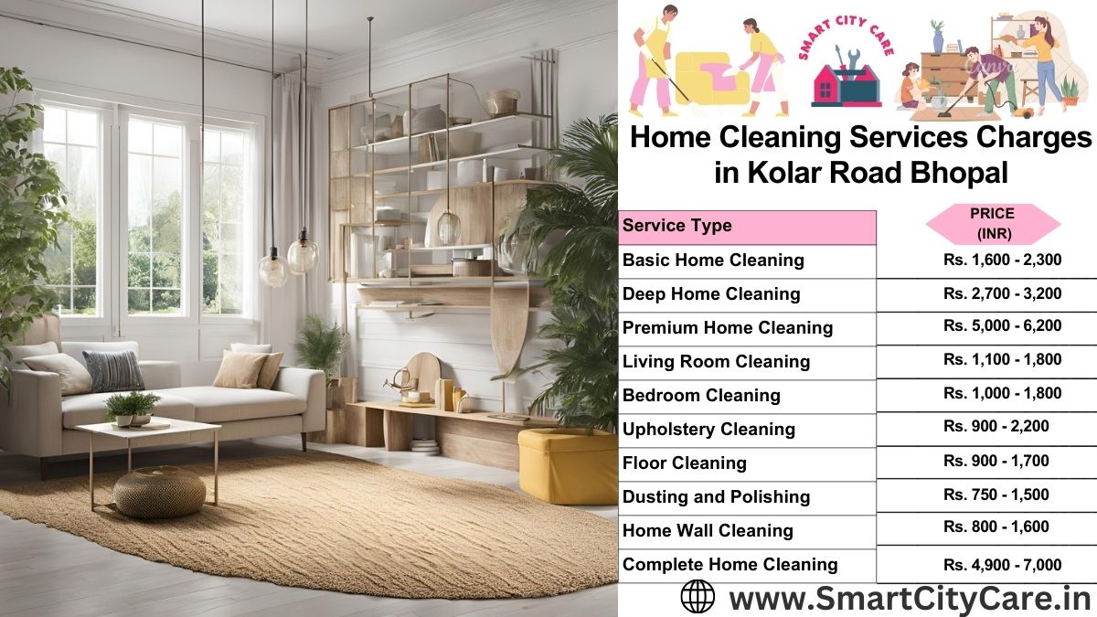 Home Cleaning Charges list in Kolar Road, Bhopal