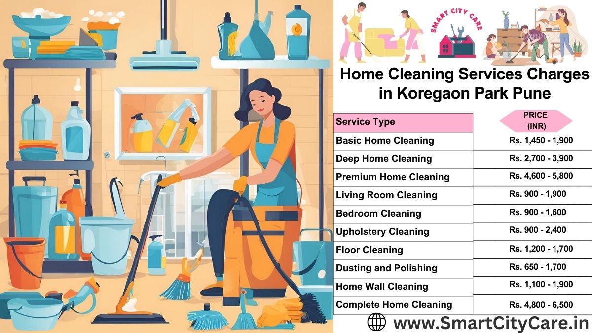 Home Cleaning Charges list in Koregaon Park, Pune