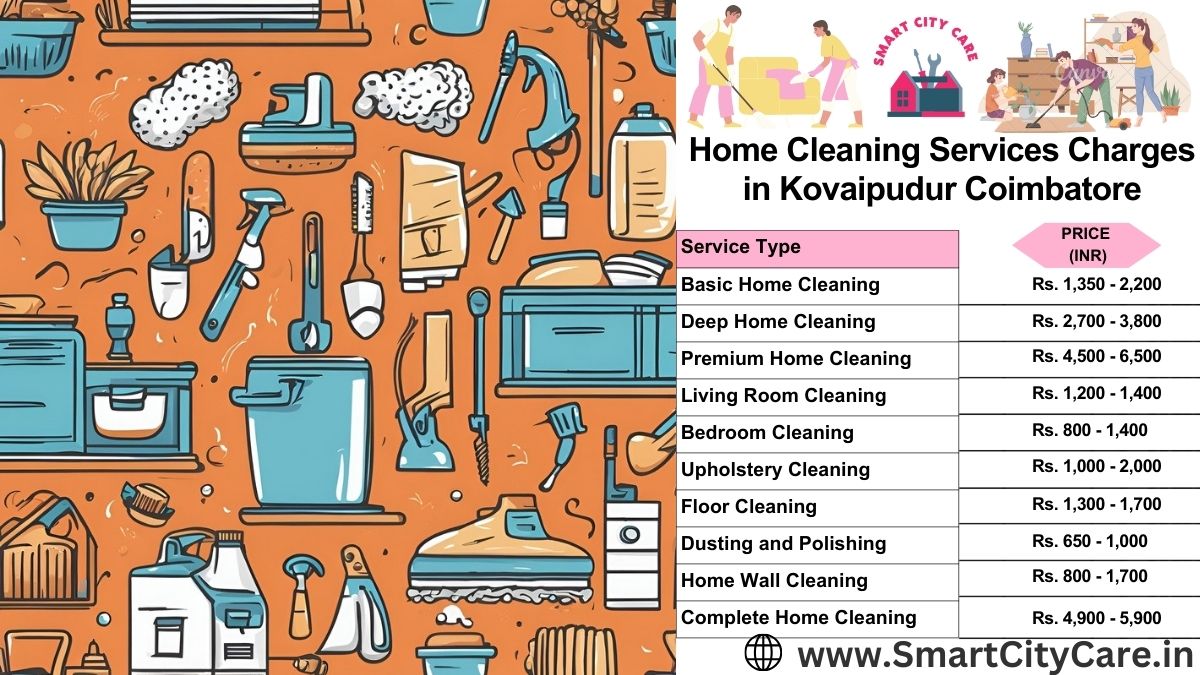 Home Cleaning Charges list in Kovaipudur, Coimbatore