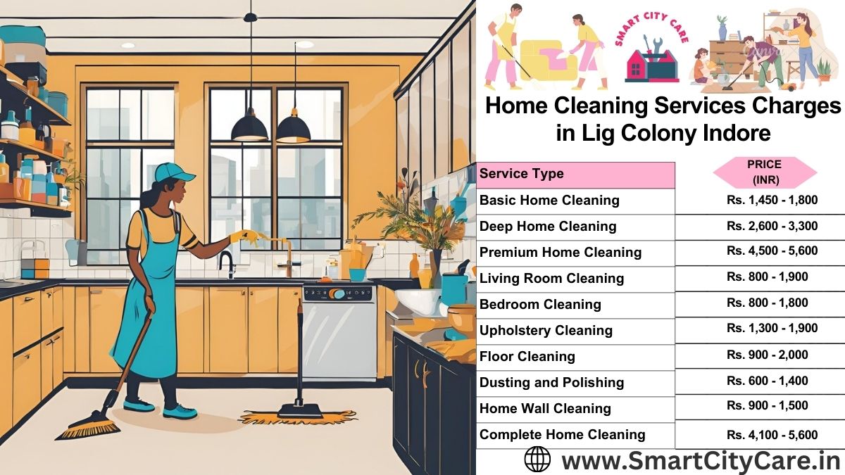 Home Cleaning Charges list in LIG Colony, Indore