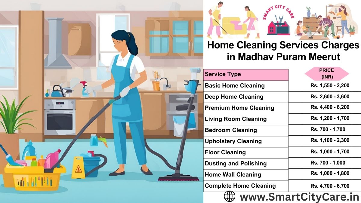 Home Cleaning Charges list in Madhav Puram, Meerut