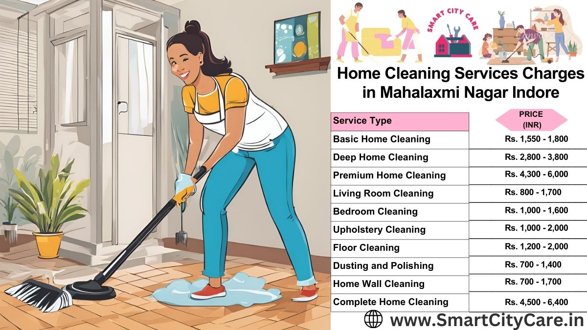 Home Cleaning Charges list in Mahalaxmi Nagar, Indore