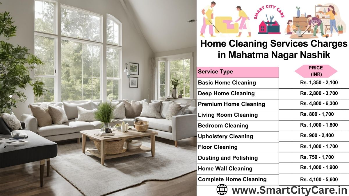 Home Cleaning Charges list in Mahatma Nagar, Nashik