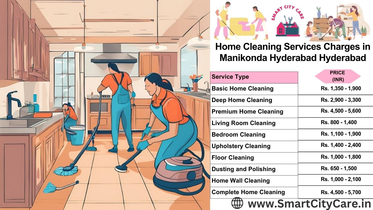 Home Cleaning Charges list in Manikonda, hyderabad, Hyderabad