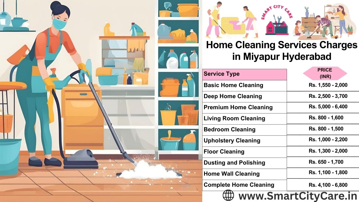 Home Cleaning Charges list in Miyapur, Hyderabad