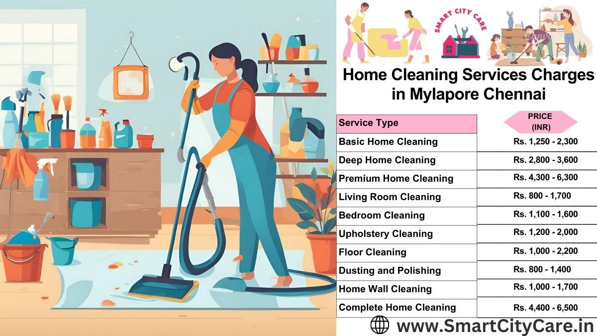 Home Cleaning Charges list in Mylapore, Chennai