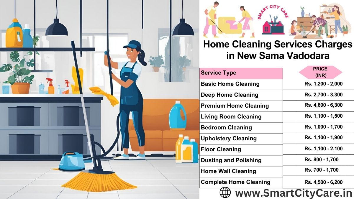 Home Cleaning Charges list in New Sama, Vadodara