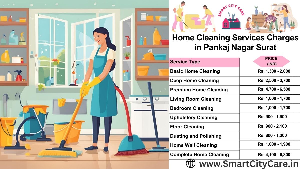 Home Cleaning Charges list in Pankaj Nagar, Surat