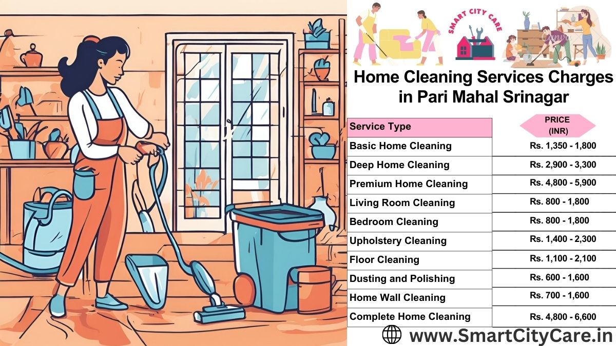 Home Cleaning Charges list in Pari Mahal, Srinagar